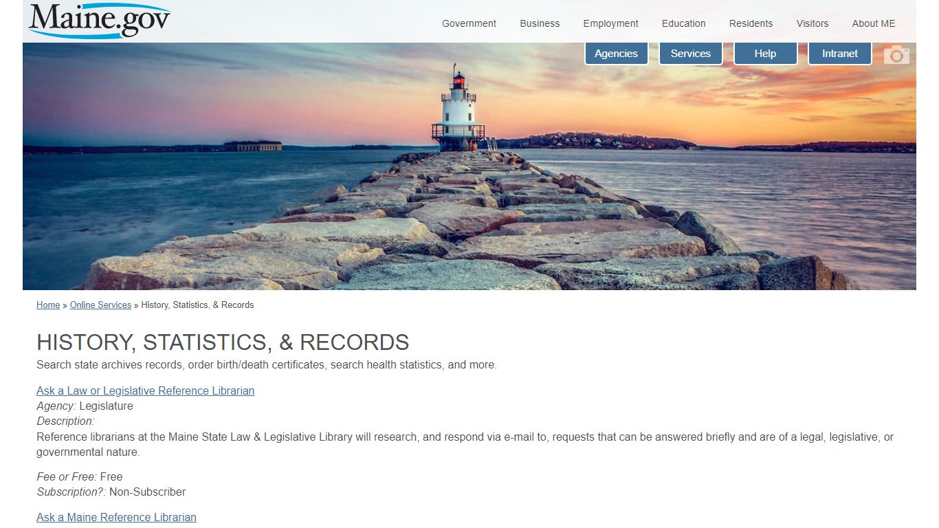 History, Statistics, & Records - Maine